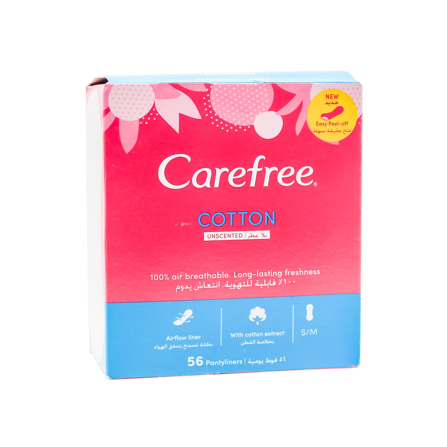 carefree with cotton unscented 56 pices