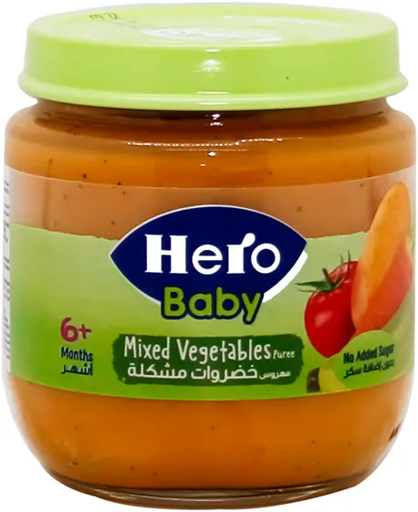 hero baby food 125 gm mixed vegetables بدون